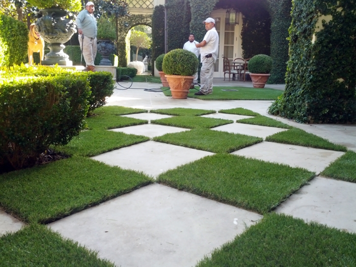 Faux Grass Thousand Palms, California Backyard Playground, Pavers