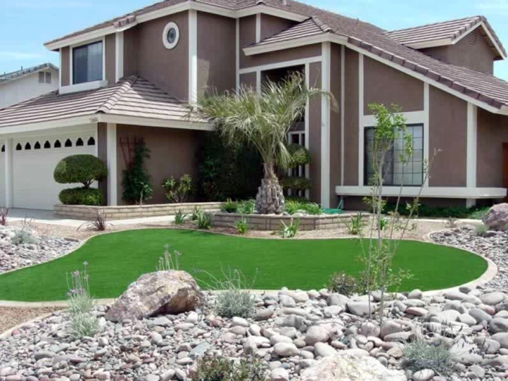 Turf Grass Indio Hills, California Garden Ideas, Small Front Yard Landscaping